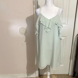 BCBGeneration Light Green Ruffle Mini Dress